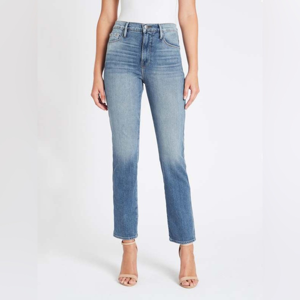 FRAME Le Sylvie Slender high-rise straight-leg jeans size 33